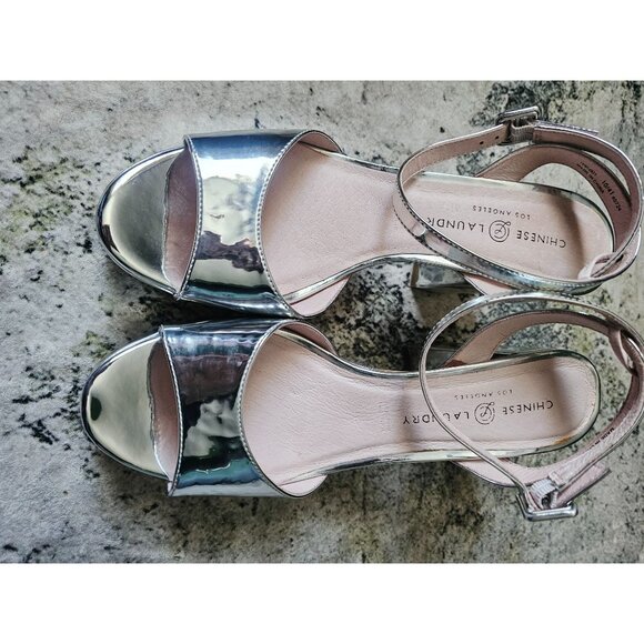 Chinese laundry Teresa patent metallic silver heel 4in size 10 - Picture 4 of 8
